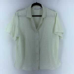 Vtg Intimate Essentials Womens L Button Up Top Boho Cottagecore Feminine Peasant